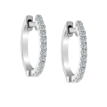 .17 Carat Diamond Hoop Earrings, 14kt White Gold. Hoops. Hoop Earrings. Griffin Jewellery Designs