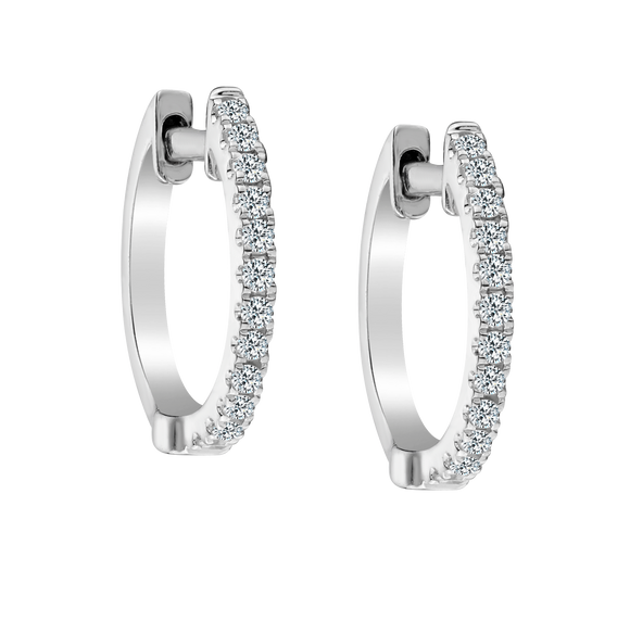 .17 Carat Diamond Hoop Earrings, 14kt White Gold. Hoops. Hoop Earrings. Griffin Jewellery Designs