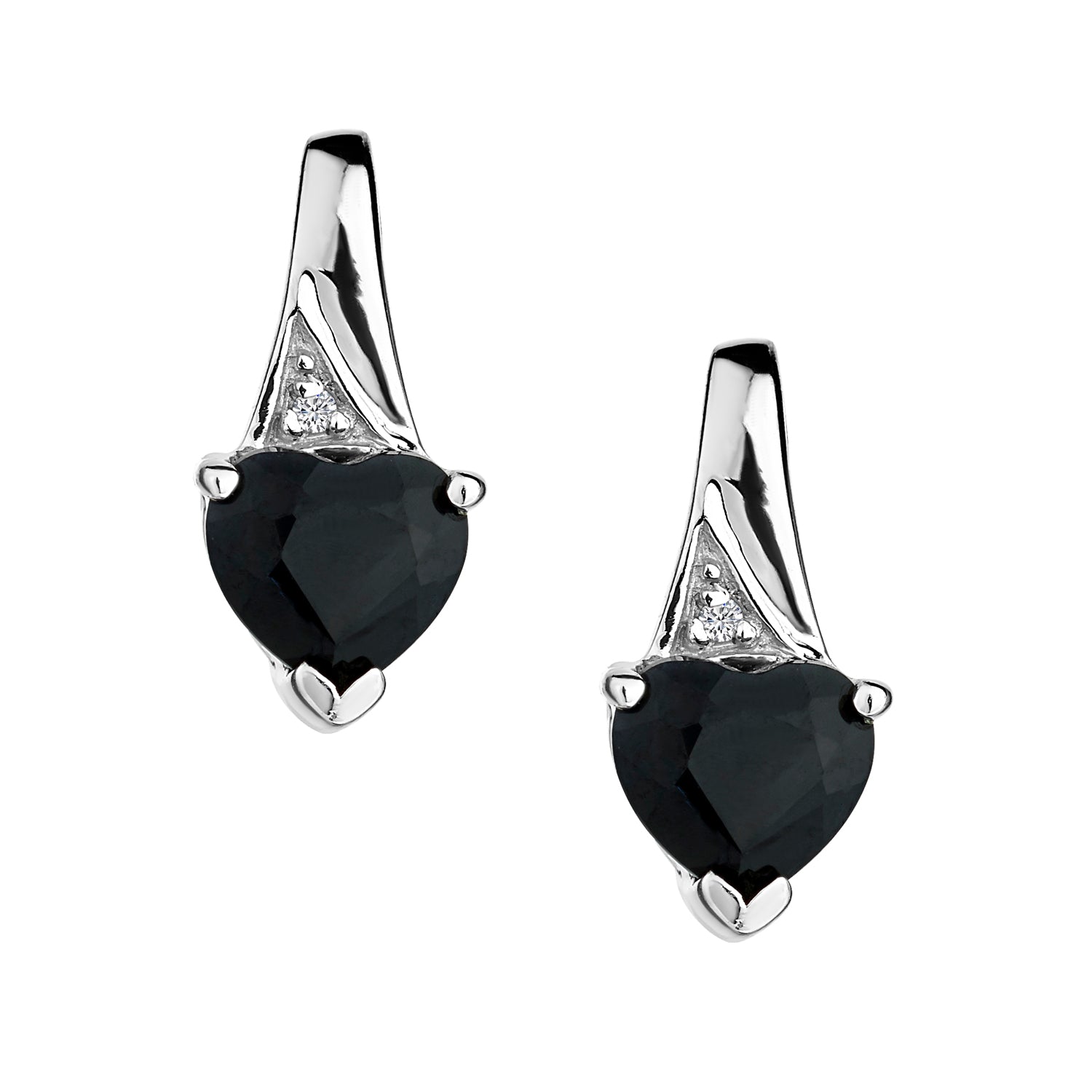 Genuine Black Sapphire Diamond Stud Earrings,  Sterling Silver. Griffin Jewellery Designs