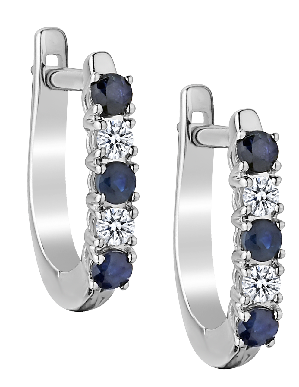 .13 Carat Diamond and Sapphire Earrings in 10kt White Gold with 14kt White Gold Post.......................NOW