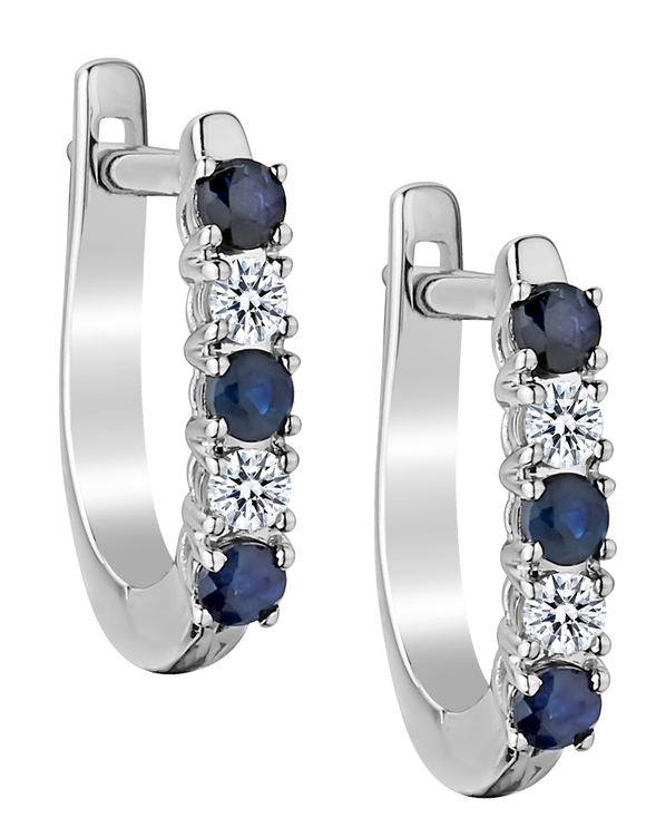 .13 Carat of Diamonds & Sapphire Earrings, 10kt White Gold.......................NOW