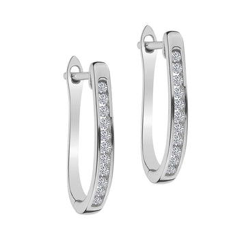 .25 CARAT DIAMOND HOOP EARRINGS, 10kt WHITE GOLD. Hoops. Hoop Earrings. Griffin Jewellery Designs