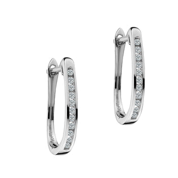 .15 CARAT DIAMOND HOOP EARRINGS, 10kt WHITE GOLD. Hoops. Hoop Earrings. Griffin Jewellery Designs