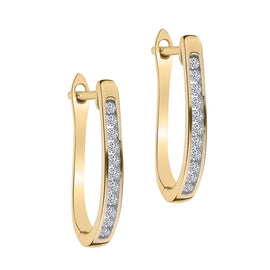 .15 CARAT DIAMOND HOOP EARRINGS, 10kt YELLOW GOLD. Hoops. Hoop Earrings. Griffin Jewellery Designs