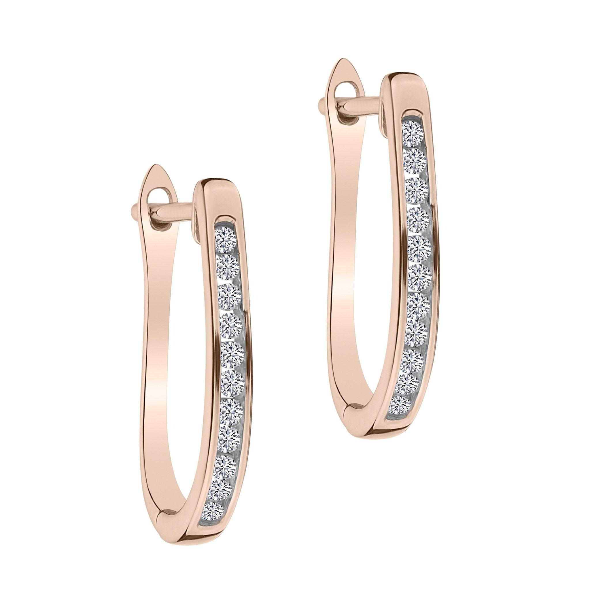 .15 CARAT DIAMOND HOOP EARRINGS, 10kt ROSE GOLD. Hoops. Hoop Earrings. Griffin Jewellery Designs