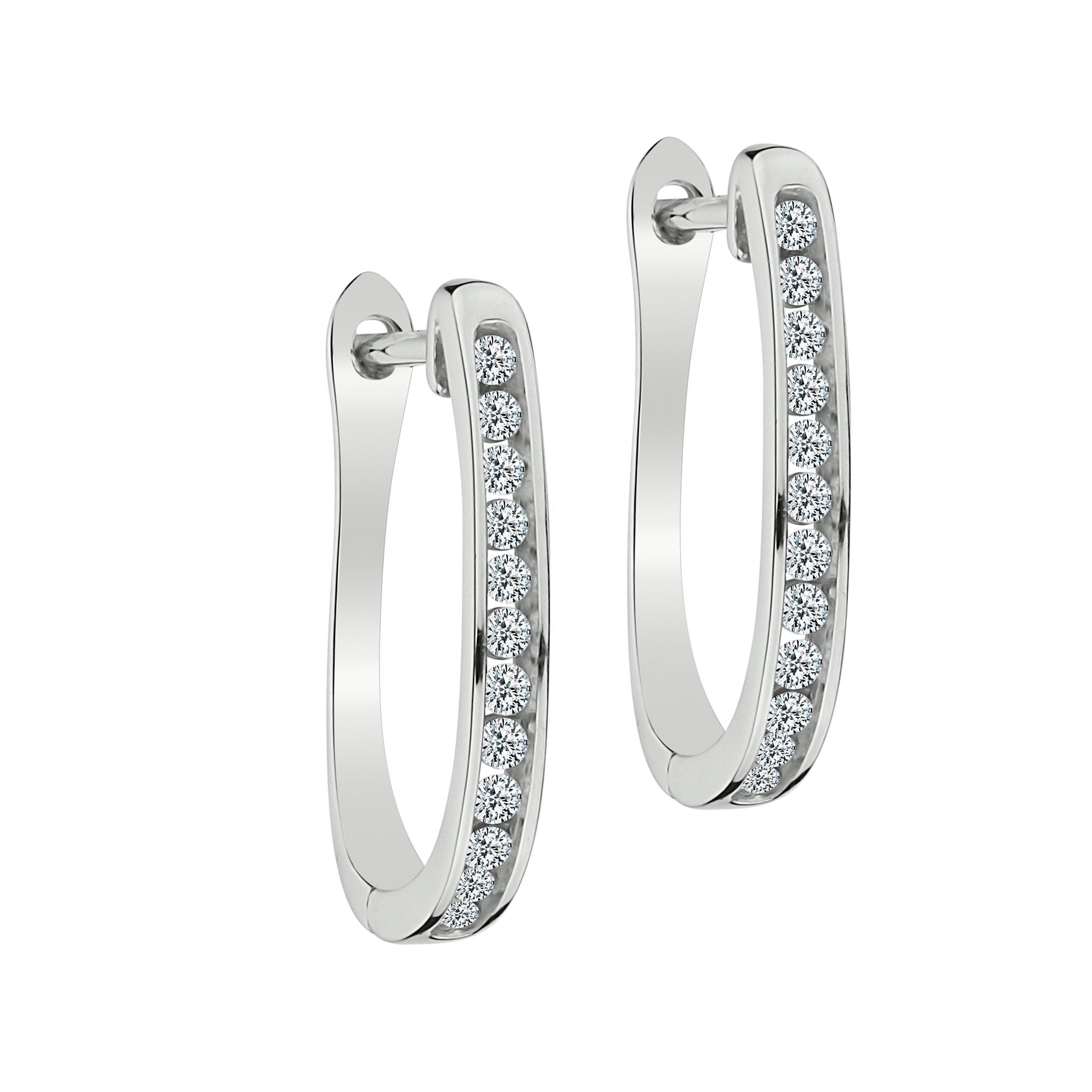 .33 CARAT DIAMOND HOOP EARRINGS, 10kt WHITE GOLD. Hoops. Hoop Earrings. Griffin Jewellery Designs