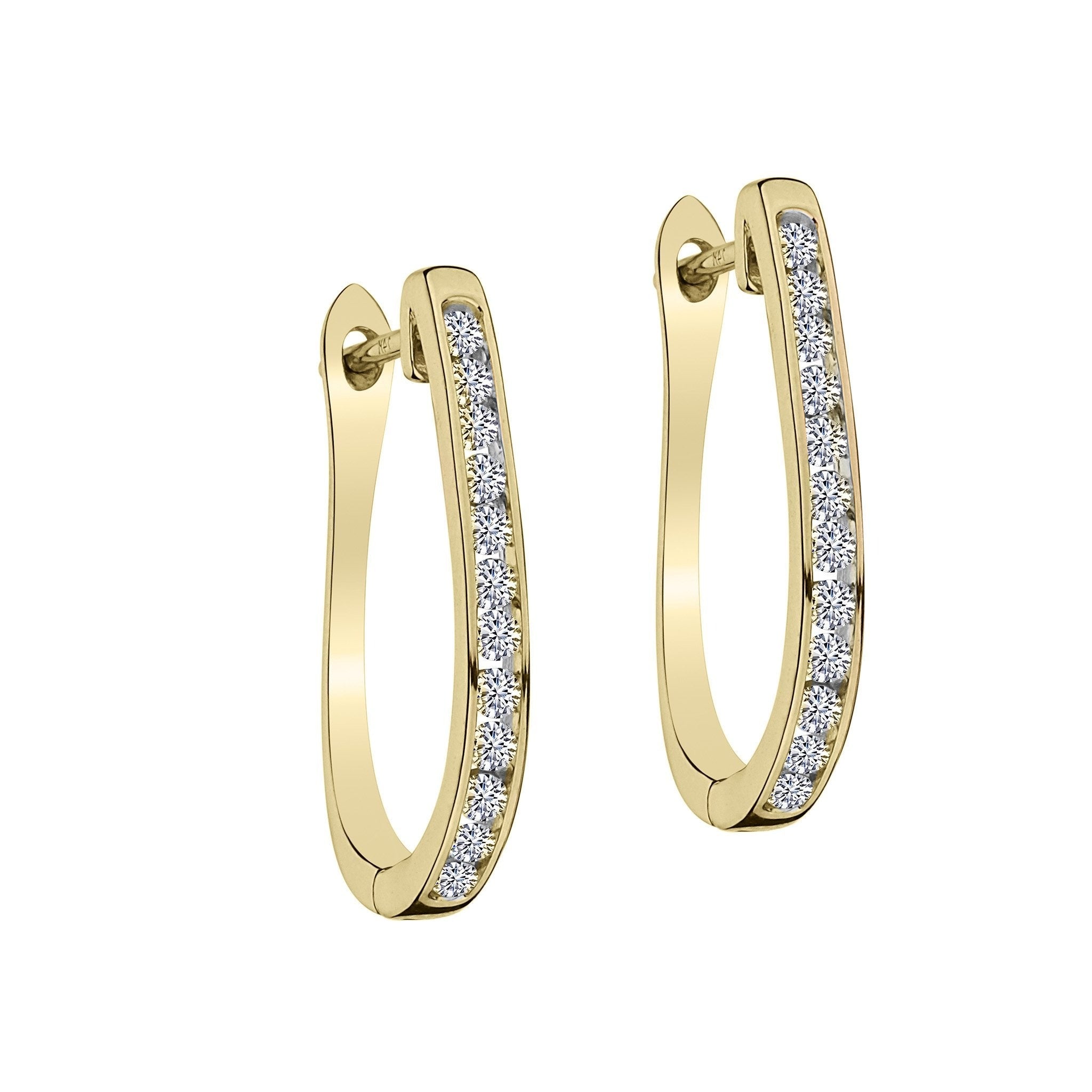.33 CARAT DIAMOND HOOP EARRINGS, 10kt YELLOW GOLD. Hoops. Hoop Earrings. Griffin Jewellery Designs