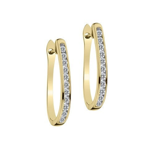 .75 CARAT DIAMOND HOOP EARRINGS, 10kt YELLOW GOLD. Hoops. Hoop Earrings. Griffin Jewellery Designs