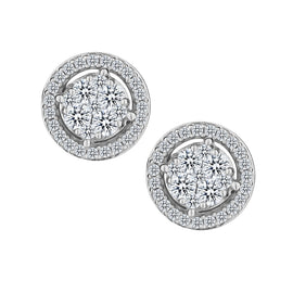 .75 CARAT DIAMOND "HALO" EARRINGS, 14kt WHITE GOLD…......................NOW