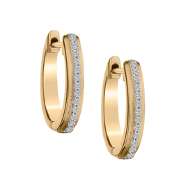 .15 Carat Diamond Hoop Earrings,  10kt Yellow Gold with 14kt Yellow Gold Posts. Hoops. Hoop Earrings. Griffin Jewellery Designs