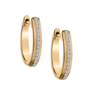 .15 Carat Diamond Hoop Earrings,  10kt Yellow Gold with 14kt Yellow Gold Posts. Hoops. Hoop Earrings. Griffin Jewellery Designs