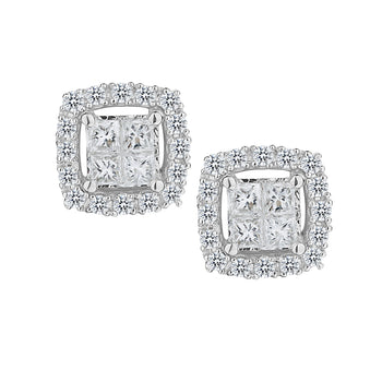 .35 Carat of Diamonds Princess Stud Earrings, 10kt White Gold........................Now - Griffin Jewellery Designs