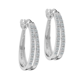 .25 Carat Diamond Hoop Earrings,  10kt White Gold. Hoops. Hoop Earrings. Griffin Jewellery Designs