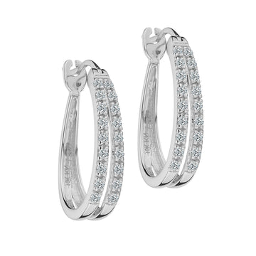.25 Carat Diamond Hoop Earrings,  10kt White Gold. Hoops. Hoop Earrings. Griffin Jewellery Designs