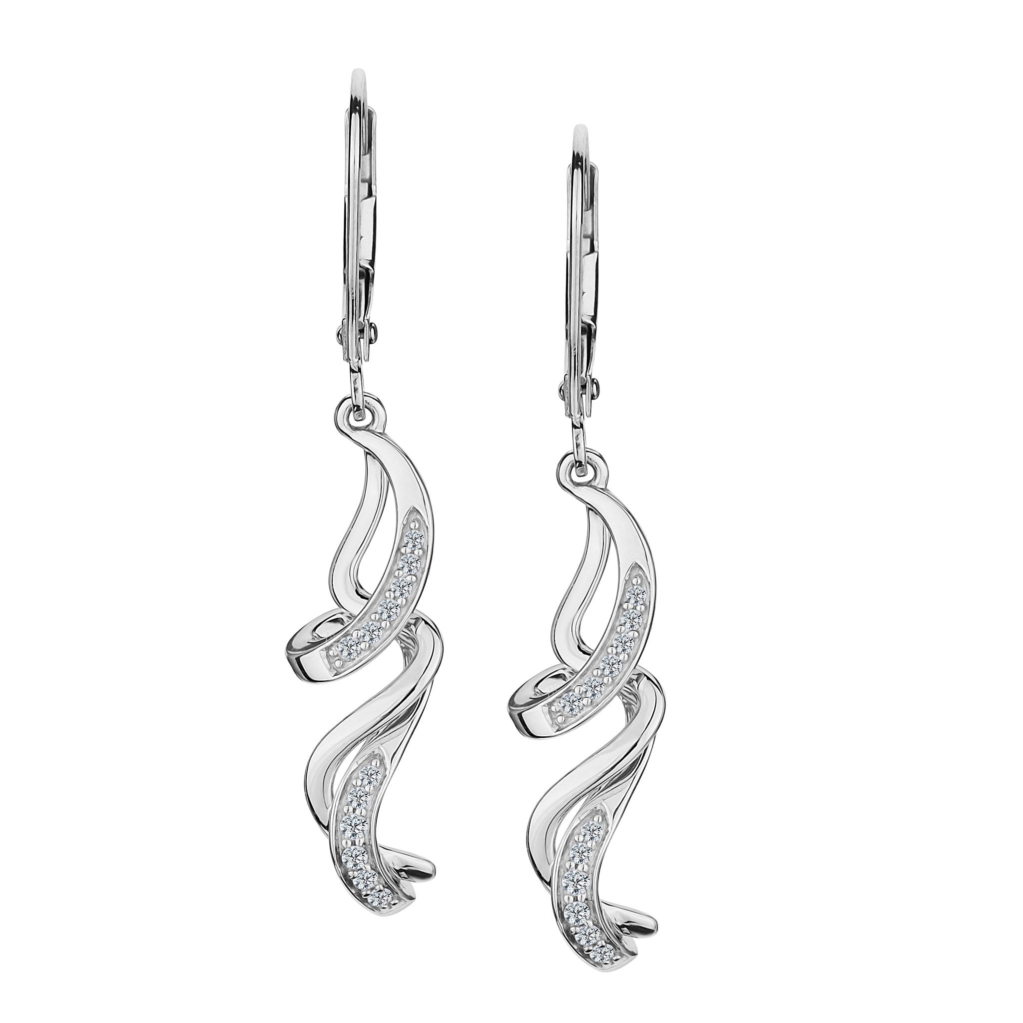 .13 Carat Diamond Drop Pave Lever Back Earrings,  10kt White Gold. Griffin Jewellery Designs