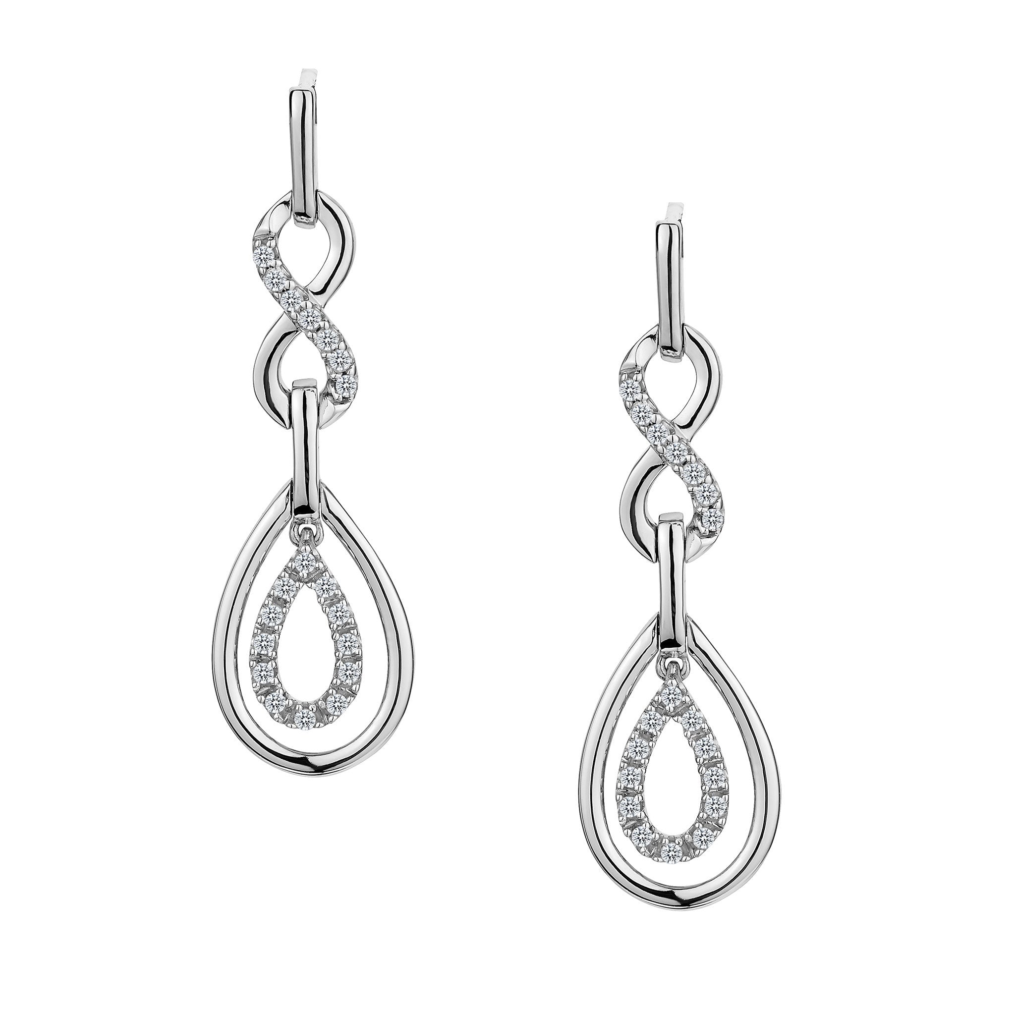 .16 Carat Diamond Infinity Drop Pave Stud Earrings,  10kt White Gold. Griffin Jewellery Designs