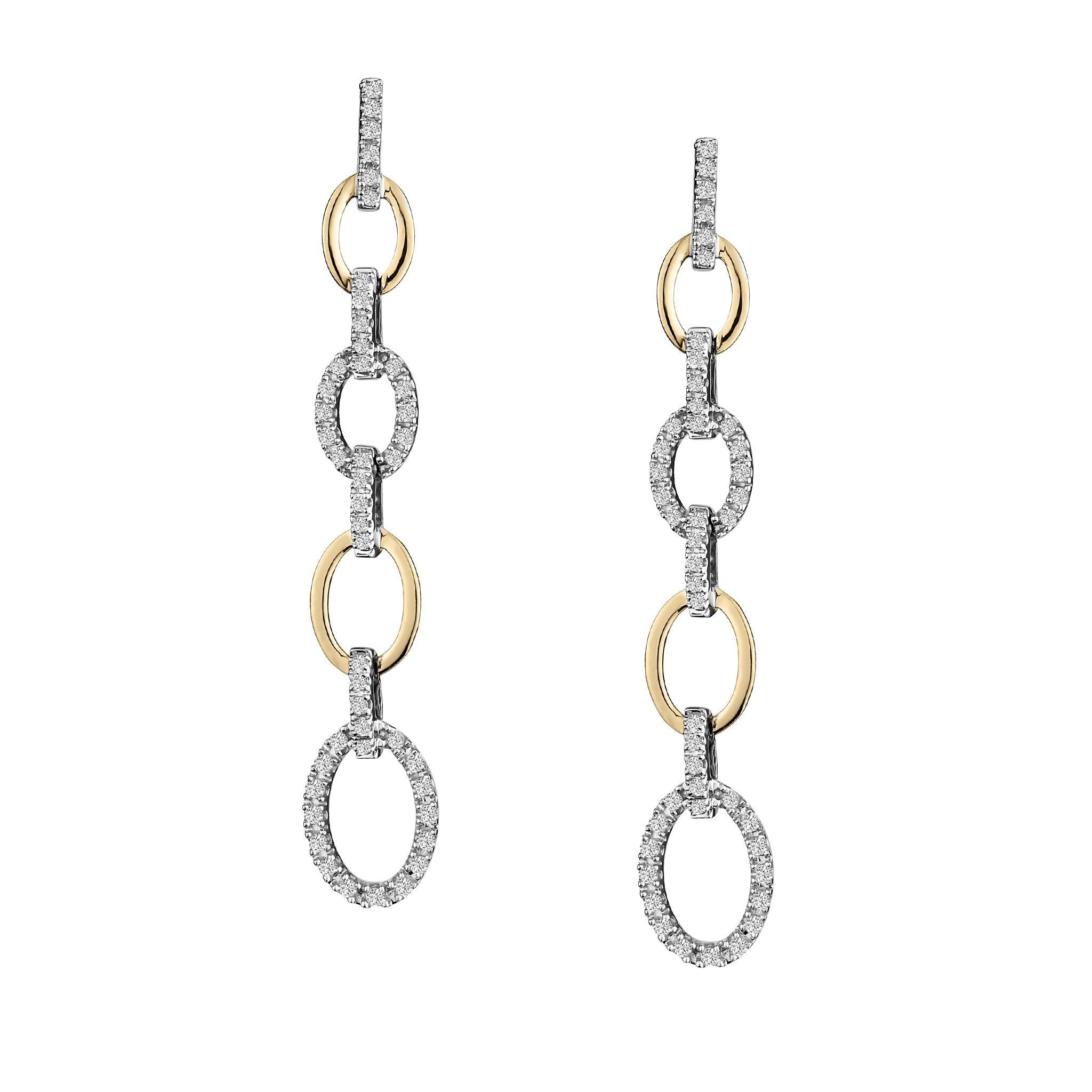 .25 Carat Diamond Drop Earrings,  10kt Yellow Gold. Griffin Jewellery Designs