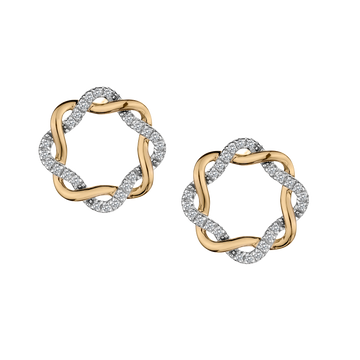 .20 Carat of Diamonds "Love Weave" Earrings, 10kt Yellow Gold.......................NOW