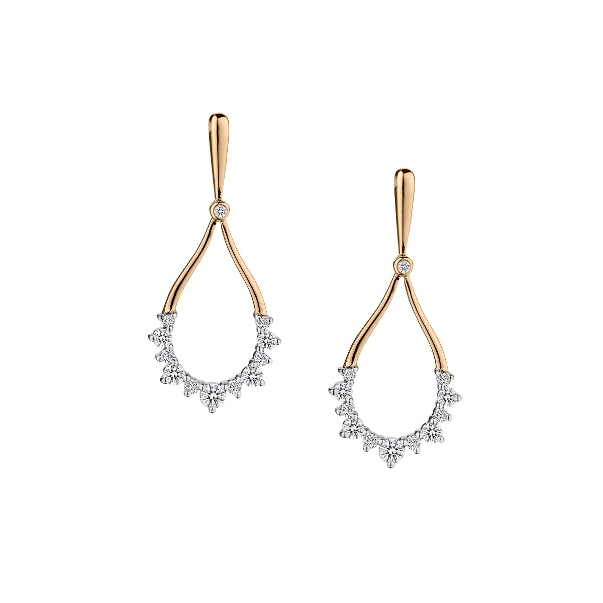 .50 Carat Diamond Drop Earrings, 10kt Yellow Gold. Griffin Jewellery Designs