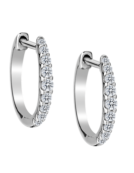 .25 Carat Diamond Hoop Earrings, 10kt White Gold. Hoops. Hoop Earrings. Griffin Jewellery Designs