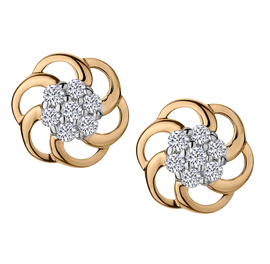 .10 Carat Diamond "Flower" Earrings, 10kt Yellow Gold.......................NOW
