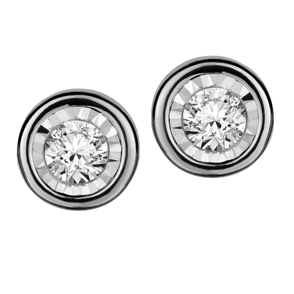 .17 Carat of Diamonds Bezel Set Studs, 10kt White Gold......................NOW