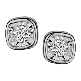 .17 Carat of Diamonds 'Cushion" Shaped Stud Earrings, 10kt White Gold.......................NOW