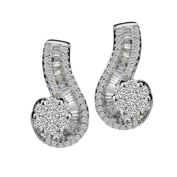 1.00 Carat of Diamonds "Sunrise" Earrings, 14kt White Gold.......................NOW - Griffin Jewellery Designs