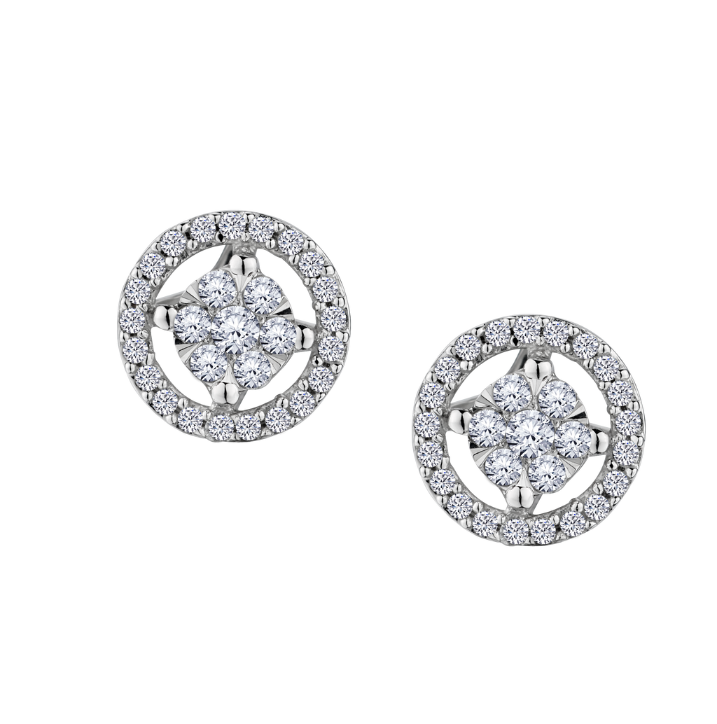 25 Carat of Diamonds Halo Earrings