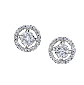 .25 Carat of Diamonds Halo Earrings, 10kt White Gold.....................NOW