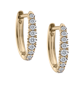 .25 Carat Diamond Hoop Earrings, 10kt Yellow Gold. Hoops. Hoop Earrings. Griffin Jewellery Designs