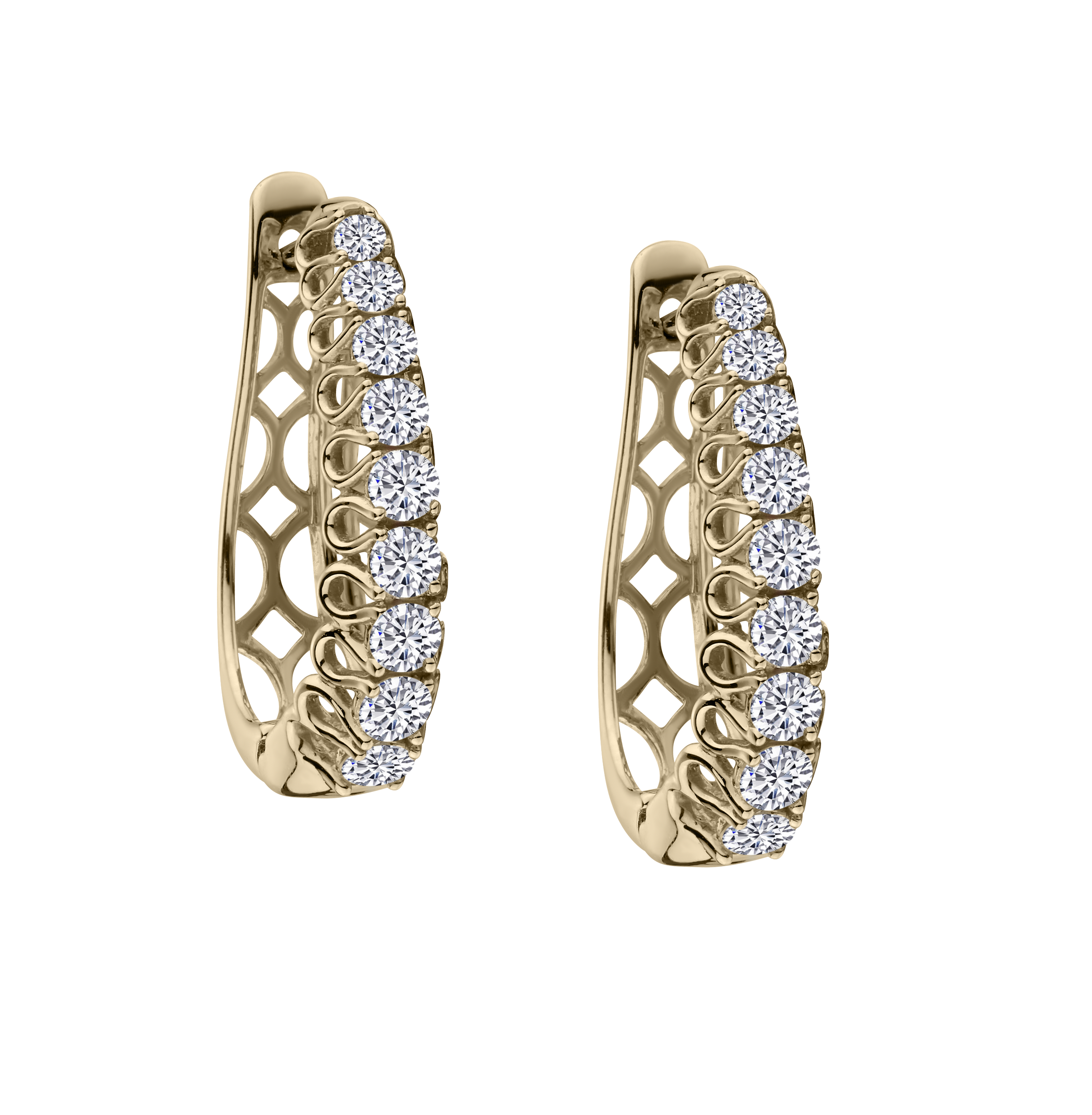 1.00 Carat Diamond Hoop Earrings, 14kt Yellow Gold. Hoops. Hoop Earrings. Griffin Jewellery Designs