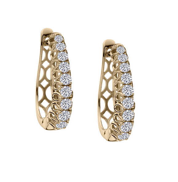 1.00 Carat Diamond Hoop Earrings, 14kt Yellow Gold. Hoops. Hoop Earrings. Griffin Jewellery Designs