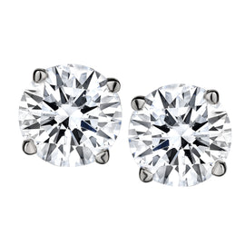 1.00 Carat, Lab Grown Diamond Stud Earrings,  14kt White Gold. Griffin Jewellery Designs
