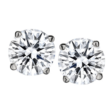 1.00 Carat, Lab Grown Diamond Stud Earrings,  14kt White Gold. Griffin Jewellery Designs
