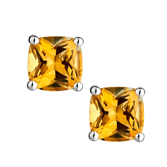 Citrine Stud Earrings,  Sterling Silver. Griffin Jewellery Designs