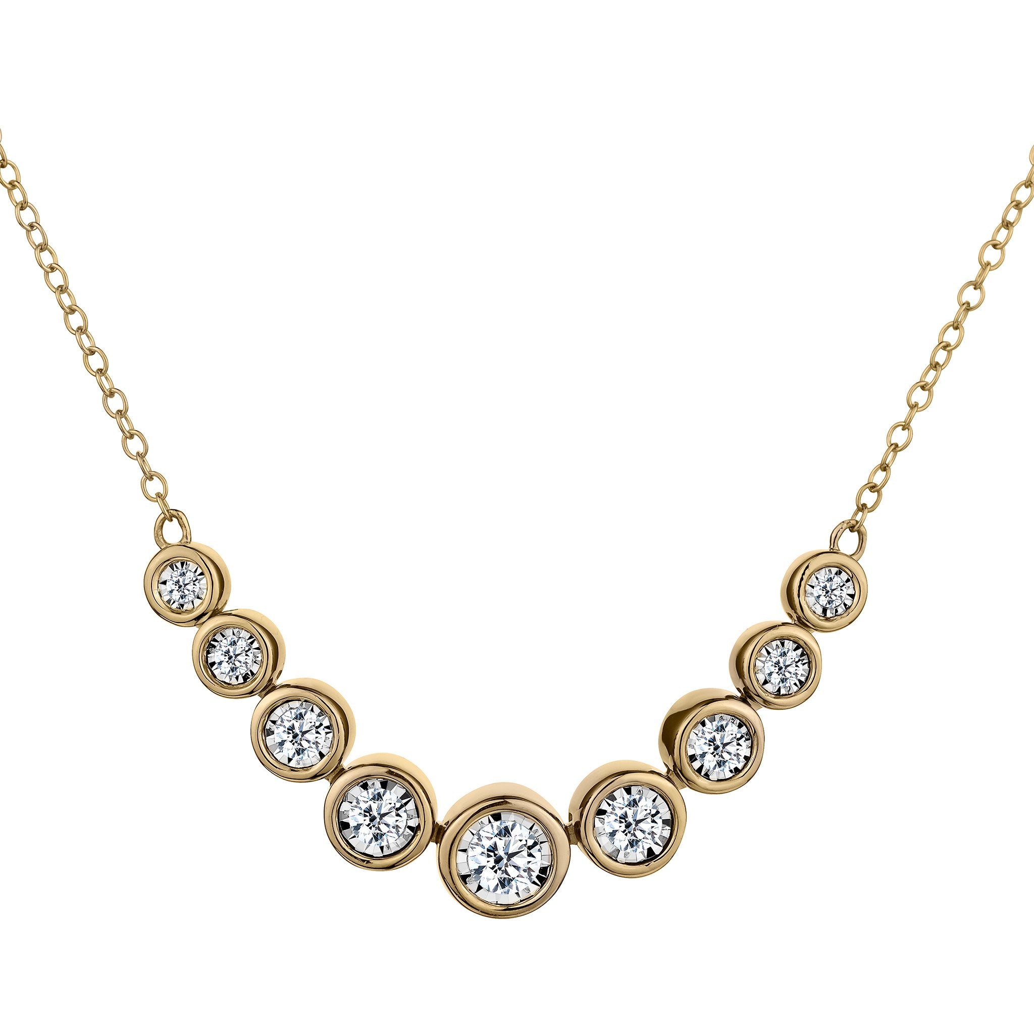 .50 CARAT DIAMOND NECKLACE, 10kt YELLOW GOLD...................NOW