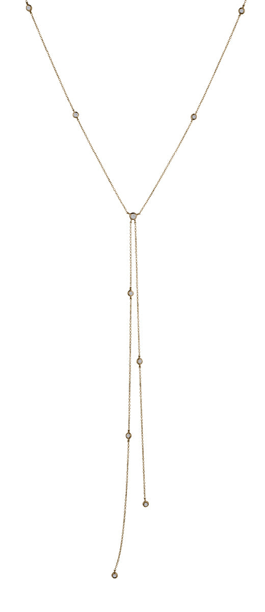 .15 Carat Round Diamond Dangle Necklace, 10kt Yellow Gold.....................NOW