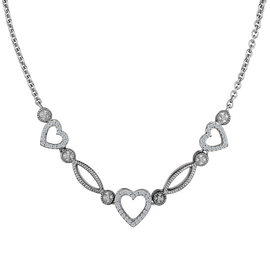 .18 Carat Diamond "Past, Present, Future" Heart Necklace, Sterling Silver. Necklaces and Pendants. Griffin Jewellery Designs.