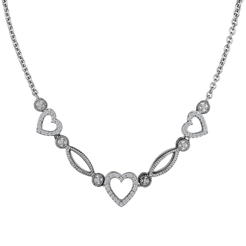 .18 Carat Diamond "Past, Present, Future" Heart Necklace, Sterling Silver. Necklaces and Pendants. Griffin Jewellery Designs.