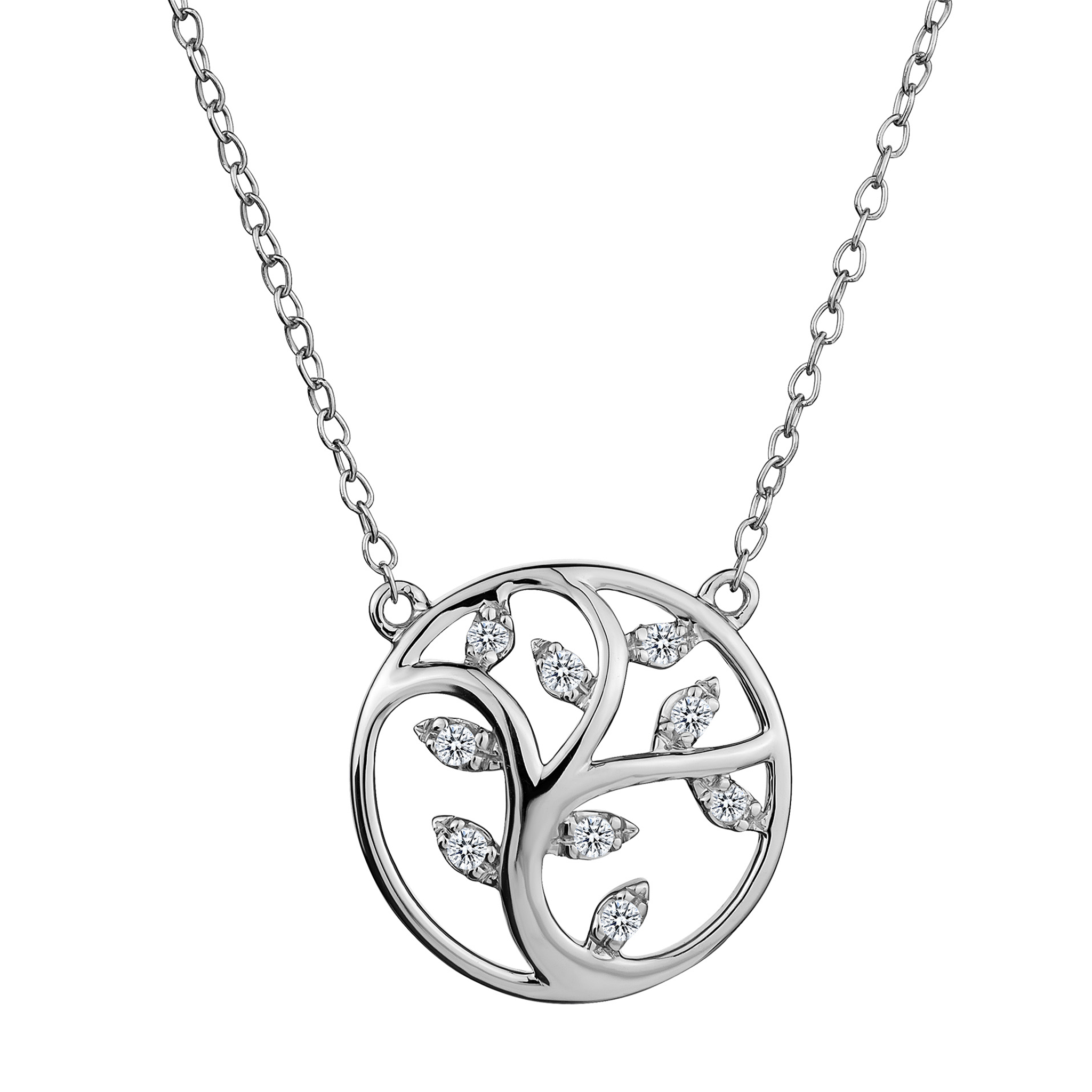 .10 Carat Diamond "Tree of Life" Necklace,  10kt White Gold. Necklaces and Pendants. Griffin Jewellery Designs.