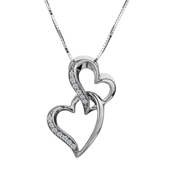 .06 Carat of Diamonds "Interlocking Love" Heart Pendant, 10kt White Gold..........................NOW - Griffin Jewellery Designs