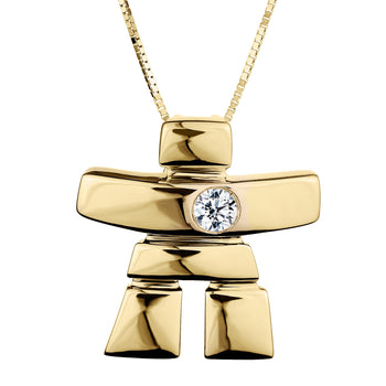 .10 Carat Diamond "Inukshuk" Pendant, 10kt Yellow Gold......................NOW - Griffin Jewellery Designs