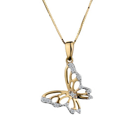 .10 Carat of Diamonds, "Butterfly" Pendant, 10kt Yellow Gold.….......................NOW