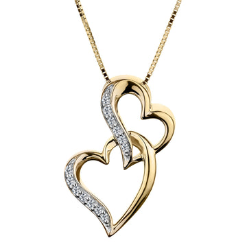 .06 Carat of Diamonds "Interlocking Love" Heart Pendant, 10kt Yellow Gold.....................NOW - Griffin Jewellery Designs