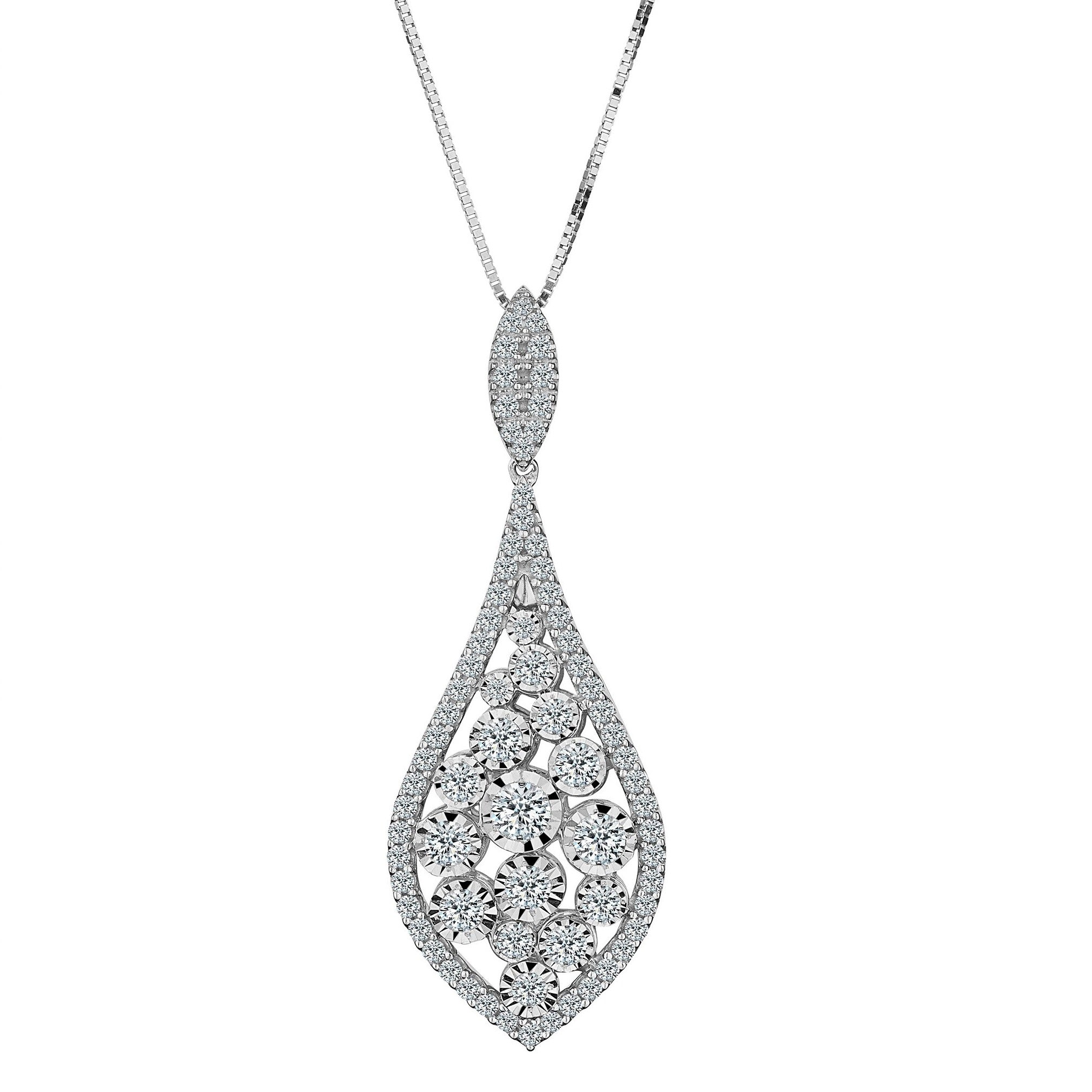 1.00 Carat Diamond Pendant,  14kt White Gold. Necklaces and Pendants. Griffin Jewellery Designs. 
