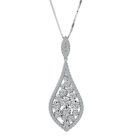 1.00 Carat Diamond Pendant,  14kt White Gold. Necklaces and Pendants. Griffin Jewellery Designs. 