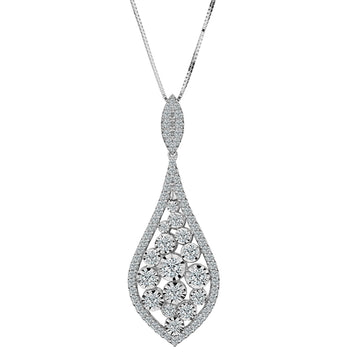 1.00 Carat Diamond Pendant,  14kt White Gold. Necklaces and Pendants. Griffin Jewellery Designs. 