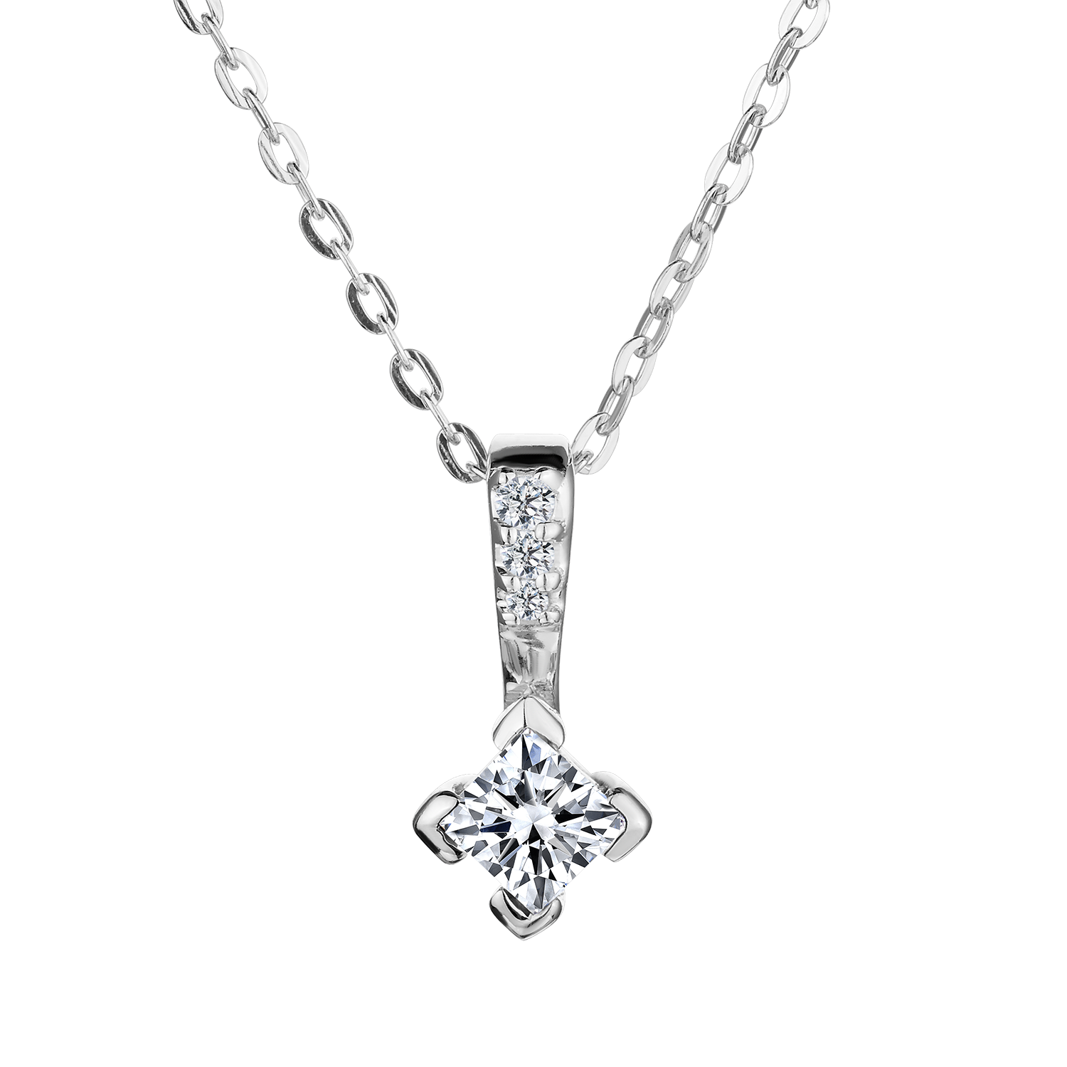 .20 Carat Diamond Canadian Princess Pendant,  10kt White Gold. Necklaces and Pendants. Griffin Jewellery Designs.