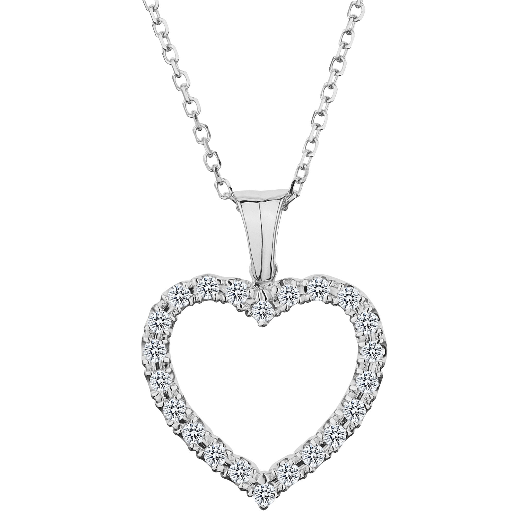 .15 Carat Diamond Pave Heart Pendant,  10kt White Gold. Necklaces and Pendants. Griffin Jewellery Designs.